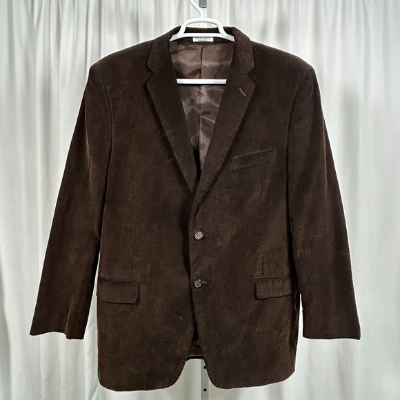 Pronto Uomo Corduroy Sport Coat Mens 46L XLT Brown 100% Cotton Blazer Jacket EUC - Picture 2 of 13